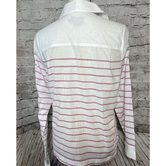 Pendleton‎ Pink Stripe White Long Sleeve Button Up Women’s Shirt Cotton S - Picture 4 of 4